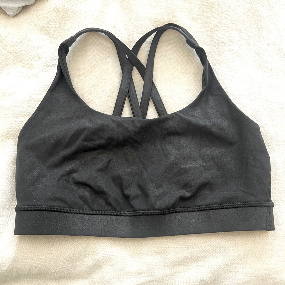 Lululemon Energy Longline Bra in Black size 6.